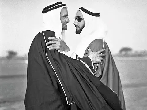 Sheikh Zayed and Sheikh Rashid meeting in 1968
